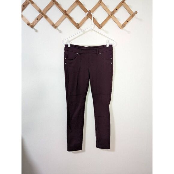 Athleta Burgundy Moto Style Low/Mid Rise Jegging Leggings - Size M - Picture 1 of 8